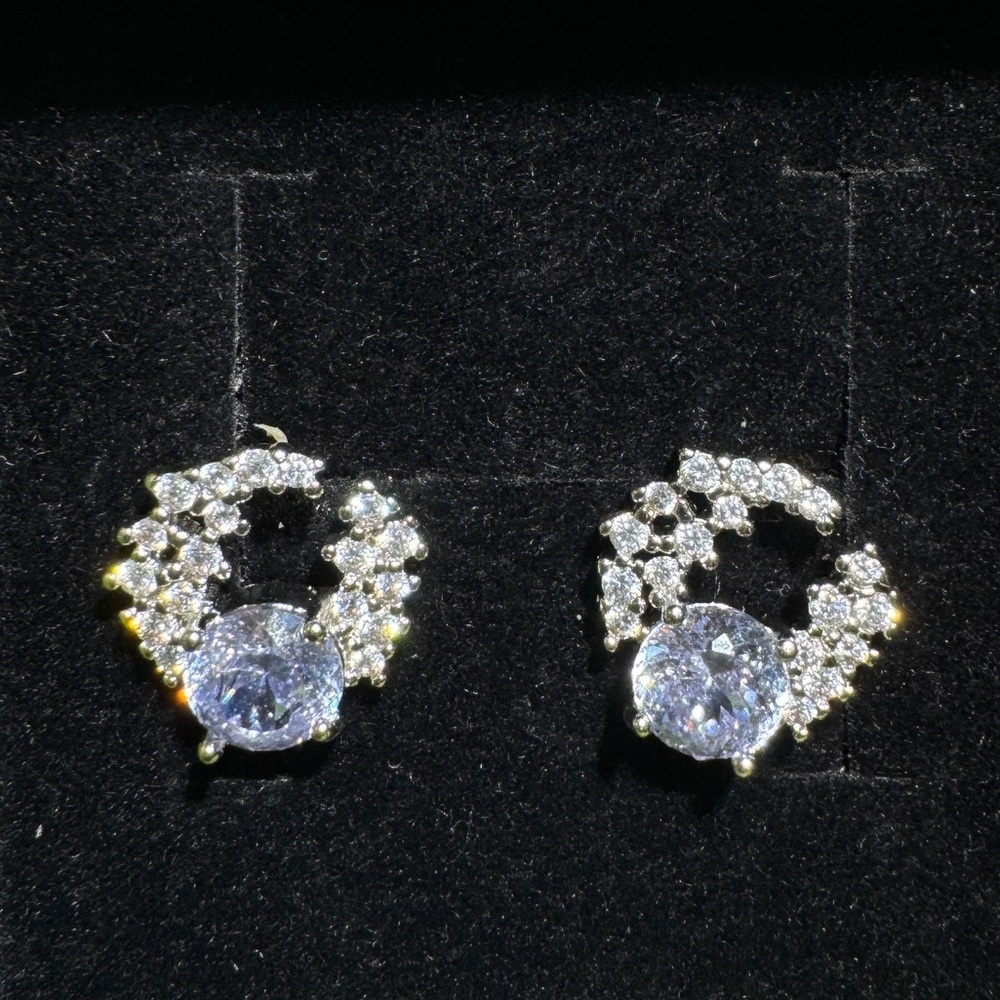 Elegant Silver and Blue Crystal Earrings